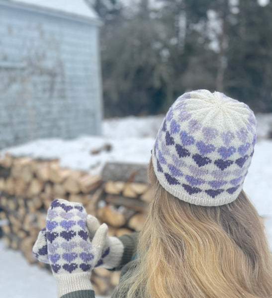 Happy Hearts Hat and Mittens Free Pattern